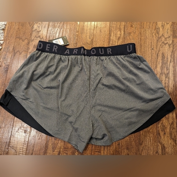 NWT New Under Armour shorts Play Up 3.0 gray & black plus size 2x - Picture 7 of 13
